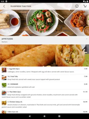 TG Express Thai Food android App screenshot 1